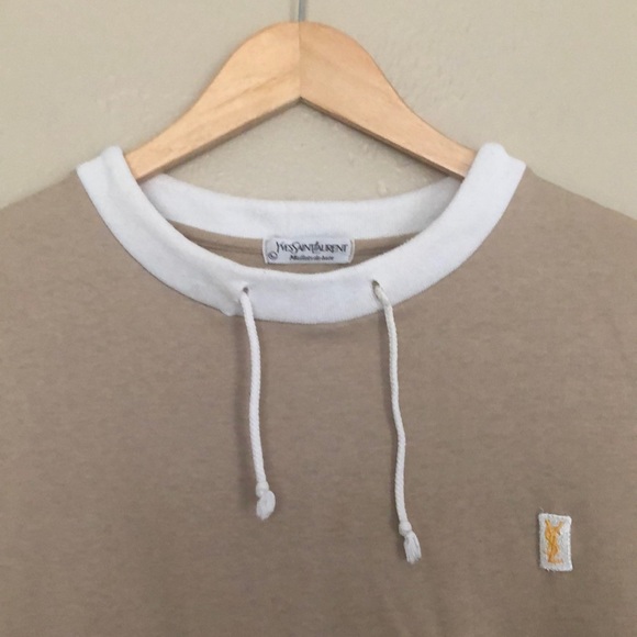 vintage [ysl] tan ringer T-shirt - Picture 3 of 7